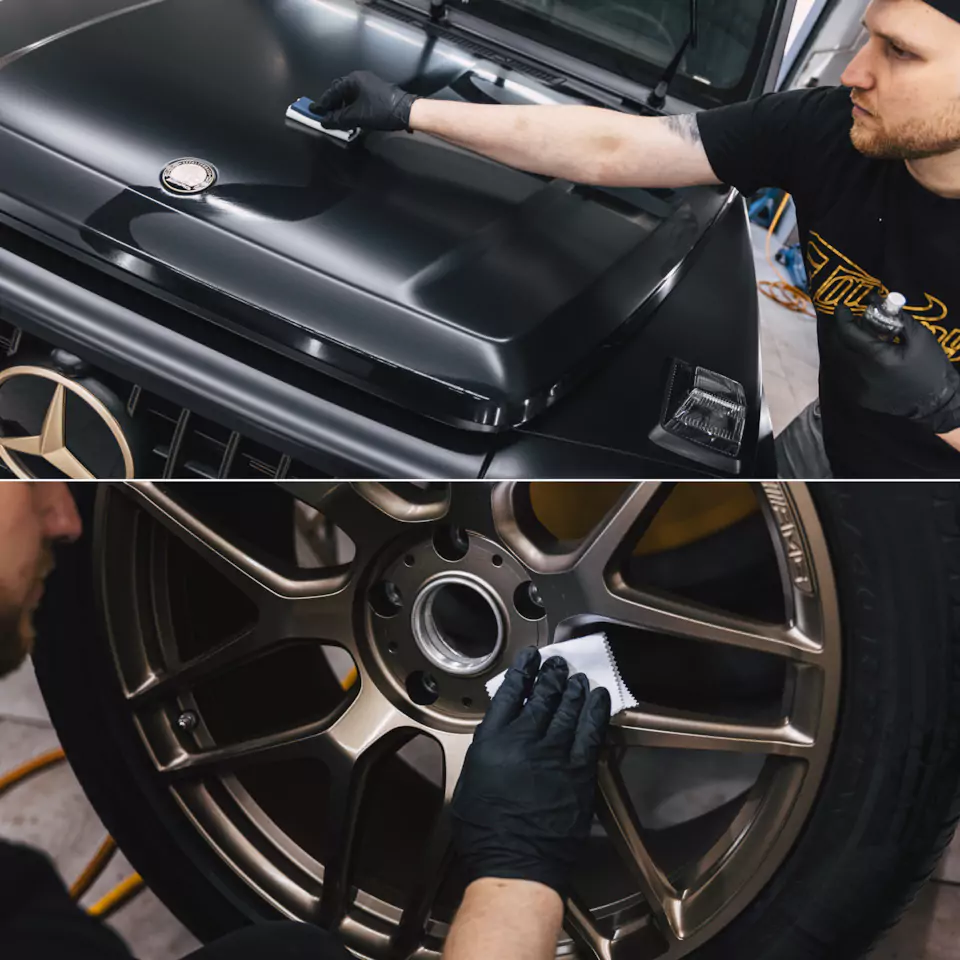 Винил или полиуретан: пять автомобилей и пять разных причин для оклейки. Mercedes E200, Mercedes AMG G63 Grand Edition, Porsche 911 Cabriolet, Mercedes CLE и BMW X6